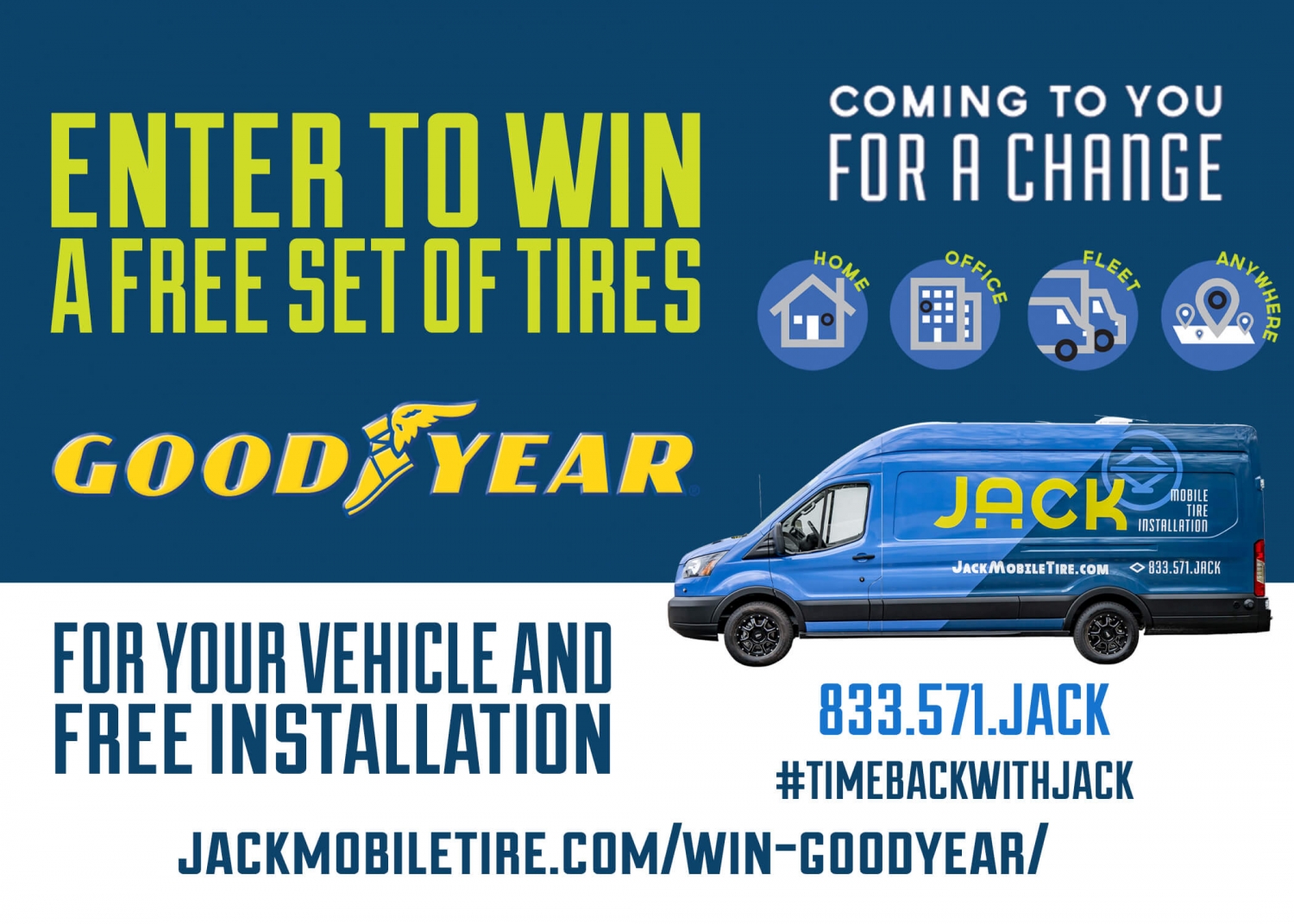 Enter to Win a FREE Set of Goodyear Tires Jack Mobile Tire